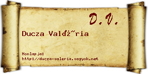 Ducza Valéria névjegykártya